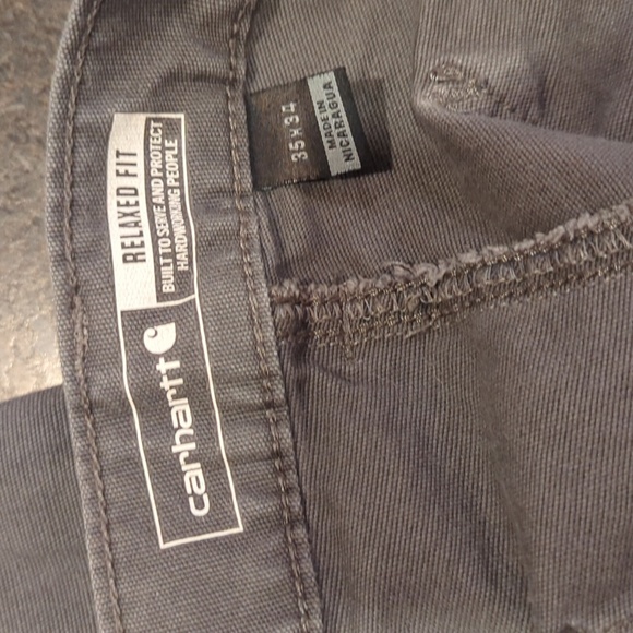 Carhartt Rugged Flex Canvas Work Pant With Caulking And Grease Marks - Picture 2 of 12